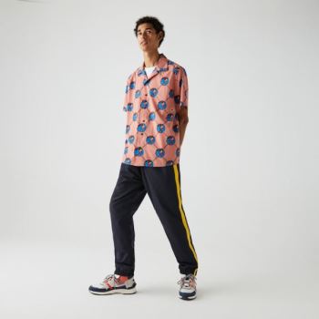 Lacoste LIVE Chinatown Market Collaboration Print Shirt - Šortky Pánské Růžové / Bílé | CZ-gBMGH2